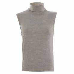 Hermes Brown Silk Knit Sleeveless Top S For Women