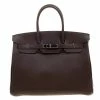 Hermes Cacao Togo Leather Palladium Hardware Birkin 35 Bag For Women