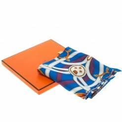 Hermes Blue Printed Silk Caval Cadour A Cheval Scarf For Women -Deals Hermes Store 7207d9a0b0b5bfa832b57906f3c94c771502106489.1986