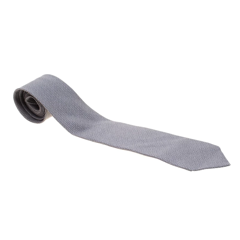 Hermes Anthracite Grey Digital Binary Print Heavy Silk Twill Tie For Men 3 Hermes Anthracite Grey Digital Binary Print Heavy Silk Twill Tie For Men