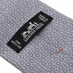 Hermes Anthracite Grey Digital Binary Print Heavy Silk Twill Tie For Men 12 Hermes Anthracite Grey Digital Binary Print Heavy Silk Twill Tie For Men -Deals Hermes Store luxury men hermes new accessories p185265 005