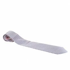 Hermes Pale Pink Penguin Print Traditional Silk Tie For Men