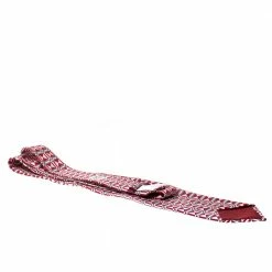 Hermes Hermès Red And White Geometric Motif Print Silk Twill Tie For Men -Deals Hermes Store luxury men hermes new accessories p278466 004
