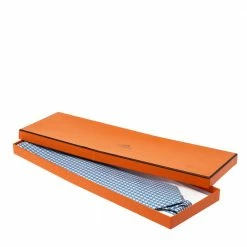 Hermes Hermès Blue And White H Print Silk Twill Tie For Men -Deals Hermes Store luxury men hermes new accessories p278470 006