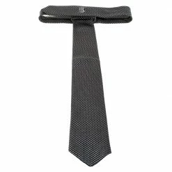 Hermes Black Faconnee H Jacquard Classic Silk Tie For Men -Deals Hermes Store luxury men hermes new accessories p278551 001