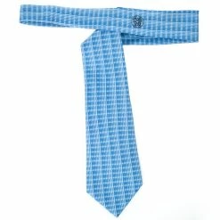 Hermes Blue Sapphire Waves Printed Silk Tie For Men -Deals Hermes Store luxury men hermes new accessories p28960 0002