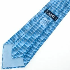 Hermes Blue Sapphire Waves Printed Silk Tie For Men -Deals Hermes Store luxury men hermes new accessories p28960 0003