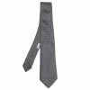 Hermes Grey H Tonneau Print Silk Tie For Men