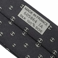 Hermes Grey H Tonneau Print Silk Tie For Men -Deals Hermes Store luxury men hermes new accessories p312956 003