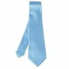 Hermes Hermès Bleu Ciel Faconnee H Silk Jacquard Tie For Men