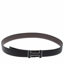 Hermes Noir/Chocolat Quizz Belt 85 CM For Men