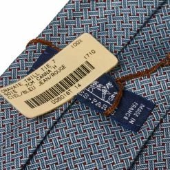 Hermes Hermès Blue Canna'H Silk Narrow Tie For Men -Deals Hermes Store luxury men hermes new accessories p375330 004