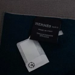 Hermes Hermès Blue & Grey Cashmere Silk Aller-Retour Muffler For Men -Deals Hermes Store luxury men hermes new accessories p429796 005