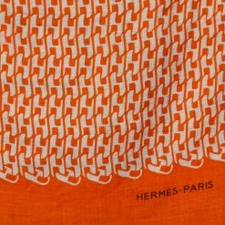 Hermes Hermès Orange Imprimeur Fou H Coaching Cashmere Silk Muffler For Men 8 Hermes Hermès Orange Imprimeur Fou H Coaching Cashmere Silk Muffler For Men -Deals Hermes Store luxury men hermes new accessories p429811 003