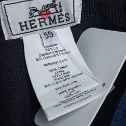 Hermes Indigo H Odyssey Embroidered Cotton Nevada Cap Size 59 For Men -Deals Hermes Store luxury men hermes new accessories p430399 006