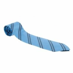 Hermes Blue Striped Silk Tie For Men