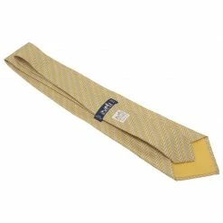 Hermes Yellow Printed Silk Tie For Men -Deals Hermes Store luxury men hermes new accessories p46733 004