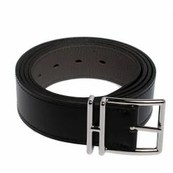 Hermes Noir/Etain Box And Togo Leather Nathan Reversible Belt 100 CM For Men -Deals Hermes Store luxury men hermes new accessories p474600 002