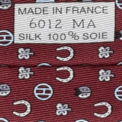 Hermes Hermès Bordeaux Tie 7 Job Interview Silk Tie For Men -Deals Hermes Store luxury men hermes new accessories p503817 006