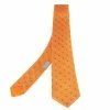 Hermès Orange 7 H Flying Hermes Silk Tie For Men -Deals Hermes Store luxury men hermes new accessories p503833 001