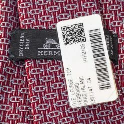 Hermes Hermès Red 7 Overboard Jacquard Silk Tie For Men -Deals Hermes Store luxury men hermes new accessories p503841 006