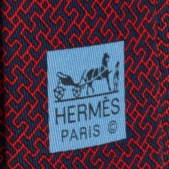 Hermes Hermès Marine Blue & Red 7 Amazing Silk Tie For Men -Deals Hermes Store luxury men hermes new accessories p503891 004