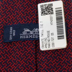 Hermes Hermès Marine Blue & Red 7 Amazing Silk Tie For Men -Deals Hermes Store luxury men hermes new accessories p503891 005
