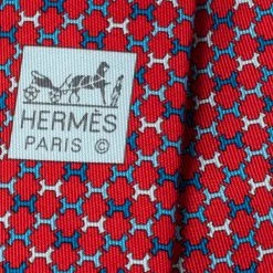 Hermes Hermès Rouge 7 H Street Silk Tie For Men -Deals Hermes Store luxury men hermes new accessories p503900 006