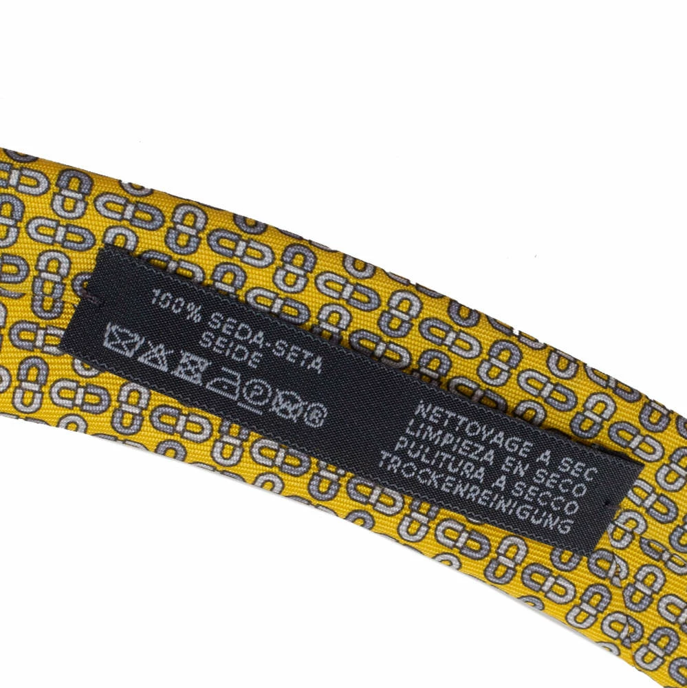 Hermes Jaune 7 Infini Silk Twill Tie For Men 6 Hermes Jaune 7 Infini Silk Twill Tie For Men - Image 4