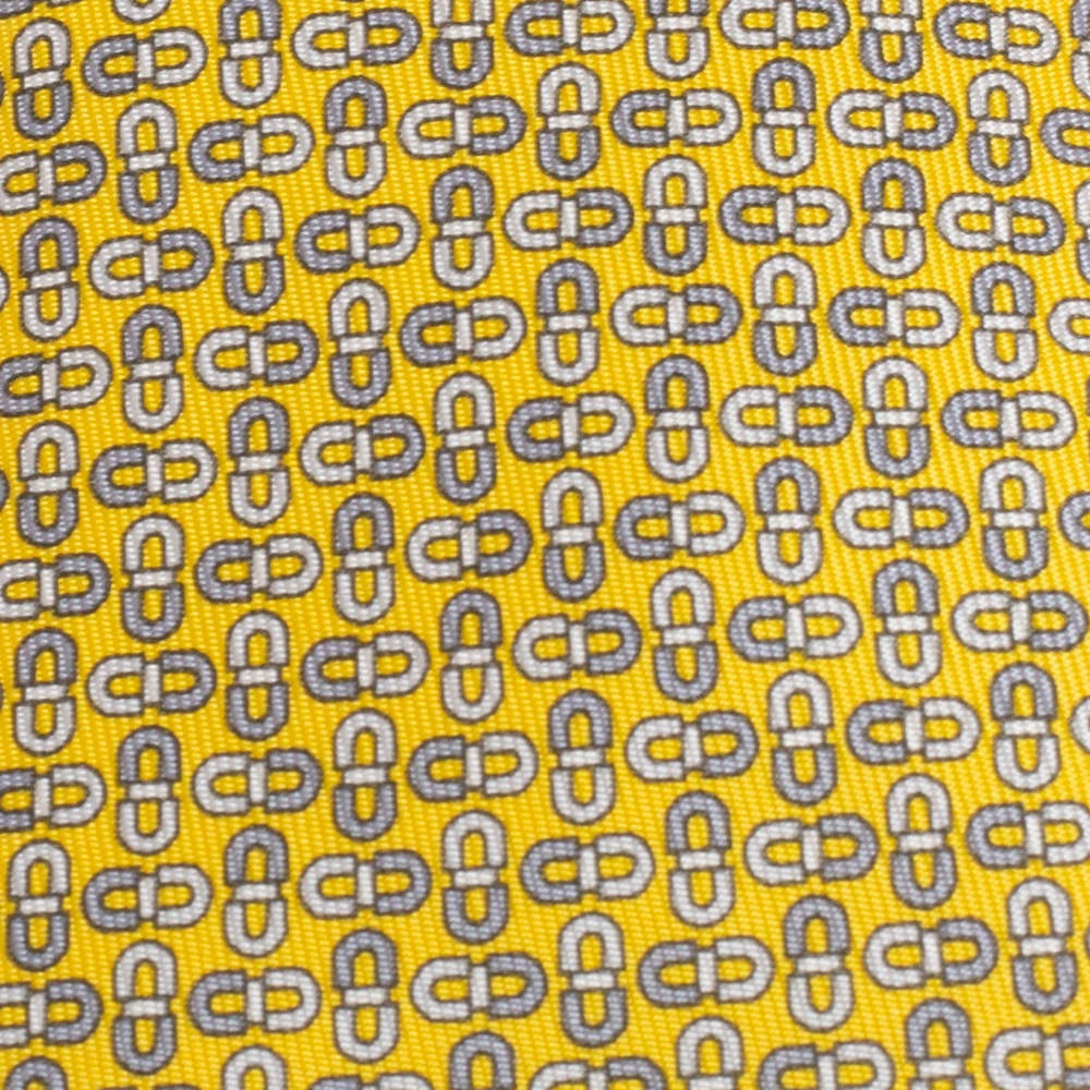Hermes Jaune 7 Infini Silk Twill Tie For Men 4 Hermes Jaune 7 Infini Silk Twill Tie For Men - Image 2