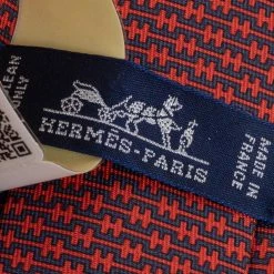 Hermes Terracotta 7 H Linge Silk Twill Tie For Men -Deals Hermes Store luxury men hermes new accessories p503933 004