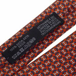 Hermes Orange 7 H Maillon Silk Twill Tie For Men 10 Hermes Orange 7 H Maillon Silk Twill Tie For Men -Deals Hermes Store luxury men hermes new accessories p503935 002