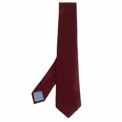 Hermes Rouge 7 Chevron Recto Verso Silk Tie For Men
