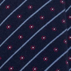 Hermes Navy Blue Flowers In Club Silk Tie For Men -Deals Hermes Store luxury men hermes new accessories p504013 005