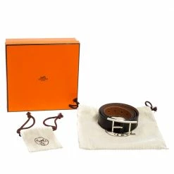 Hermes Noir/Gold Box And Togo Leather Quentin Reversible Belt 100 CM For Men -Deals Hermes Store luxury men hermes new accessories p505803 006