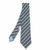 Hermes Blue Horseshoe Striped Silk Tie For Men
