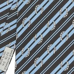 Hermes Blue Horseshoe Striped Silk Tie For Men -Deals Hermes Store luxury men hermes new accessories p593976 002