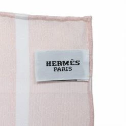 Hermes Pink D'H Cotton Jacquard Handkerchief For Men -Deals Hermes Store luxury men hermes new accessories p614007 001