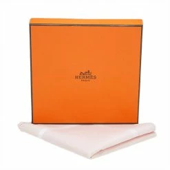 Hermes Pink D'H Cotton Jacquard Handkerchief For Men -Deals Hermes Store luxury men hermes new accessories p614007 005