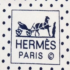 Hermes White Polka Dot Printed Silk Tie For Men -Deals Hermes Store luxury men hermes new accessories p614877 005