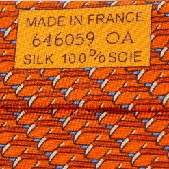Hermes Hermès Orange Domino Effect Silk Tie For Men -Deals Hermes Store luxury men hermes new accessories p631099 003
