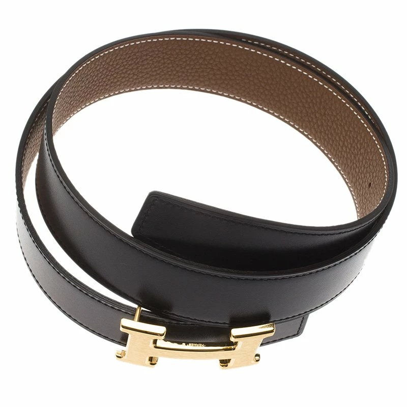 Hermes Black And Brown Leather H Buckle Reversible Belt 85 CM For Men 5 Hermes Black And Brown Leather H Buckle Reversible Belt 85 CM For Men - Image 3