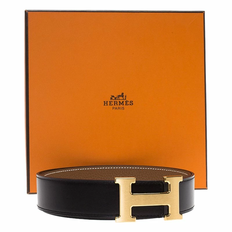 Hermes Black And Brown Leather H Buckle Reversible Belt 85 CM For Men 8 Hermes Black And Brown Leather H Buckle Reversible Belt 85 CM For Men - Image 6