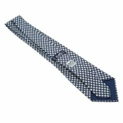 Hermes Blue & White Dot Printed Silk Tie For Men -Deals Hermes Store luxury men hermes new accessories p83113 004