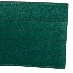 Hermes Gold/Vert Vertigo Evercolor Leather Poker Compact Wallet For Men -Deals Hermes Store luxury men hermes new bags p460522 001
