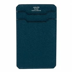 Hermes Vert Cypress Epsom Leather City 3CC Card Holder For Men