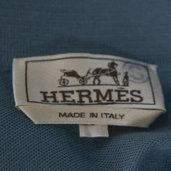 Hermes Blue Gray Cotton Pique Short Sleeve Polo T-Shirt S For Men -Deals Hermes Store luxury men hermes new clothes p349651 003