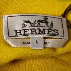 Hermes Hermès Yellow Knit Crew Neck Long Sleeve Sweater L For Men -Deals Hermes Store luxury men hermes new clothes p679473 006