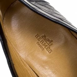 Hermes Black Alligator Leather Loafers Size 44 For Men -Deals Hermes Store luxury men hermes new shoes p104205 007