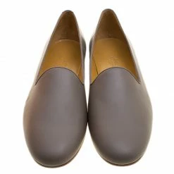 Hermes Grey Leather Gaspard Loafers Size 46 For Men -Deals Hermes Store luxury men hermes new shoes p135111 003